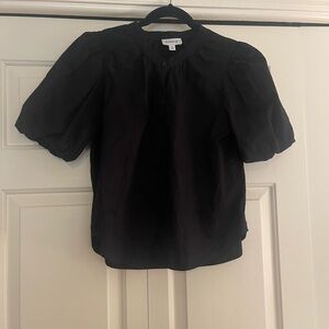 Evereve Black Puff Sleeve Blouse